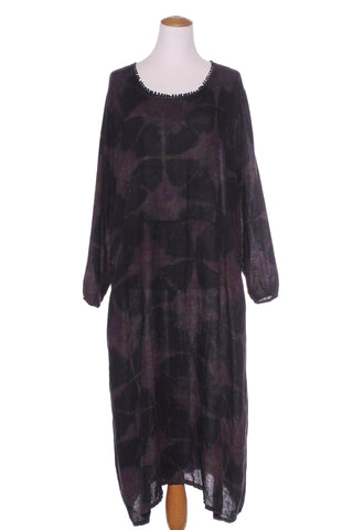HELGA MAY (ITA) Purple print linen dress! 16