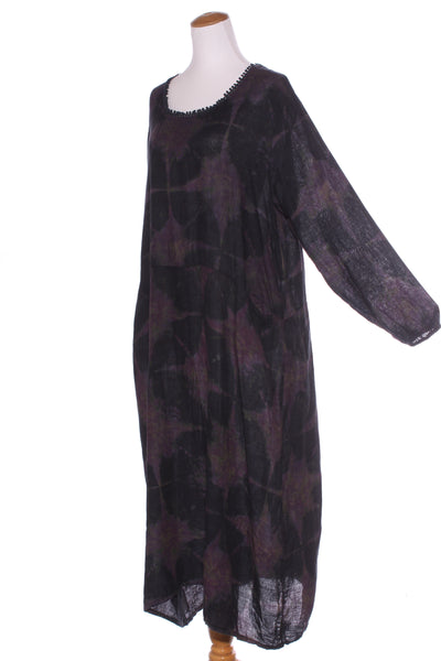 HELGA MAY (ITA) Purple print linen dress! 16