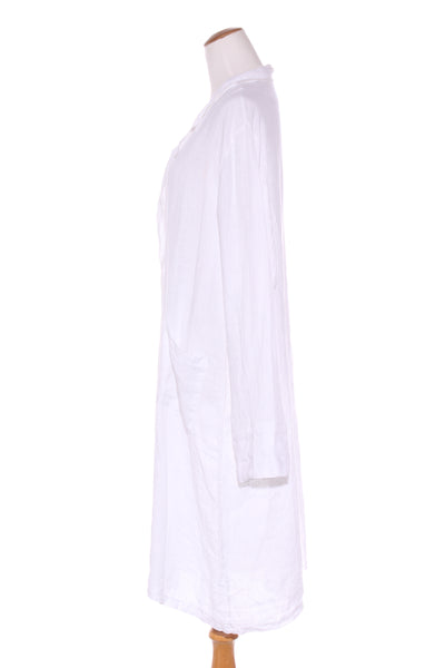 PEONIA (ITA) White linen duster coat! 12-14