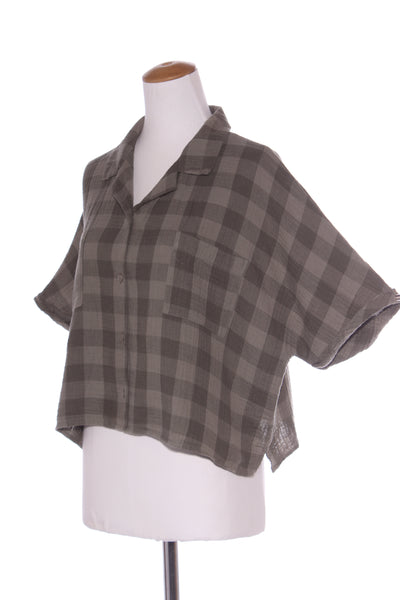 BB&B Sleep - Khaki check waffle cotton shirt! 14