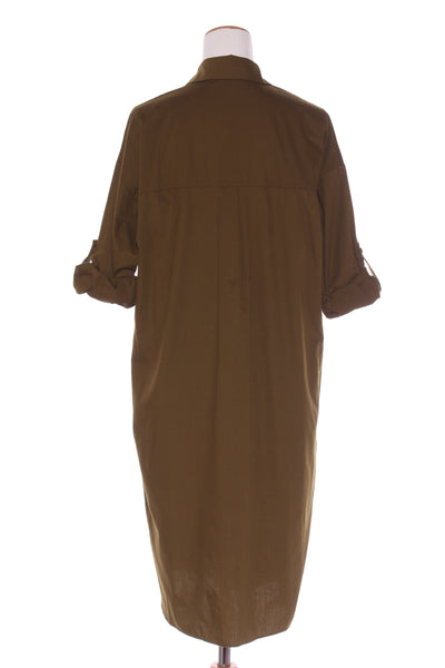 IPEKYOL - Khaki cotton shirt dress! 10-12