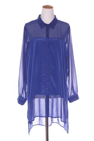 CITY CHIC - Royal blue chiffon panel shirt! 20