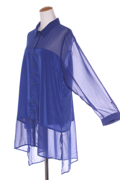 CITY CHIC - Royal blue chiffon panel shirt! 20