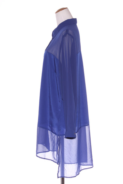 CITY CHIC - Royal blue chiffon panel shirt! 20
