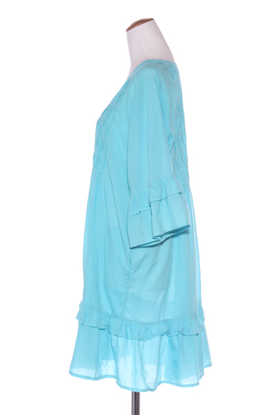 LULALIFE - Cotton tiered ruffle dress - Aqua! 14