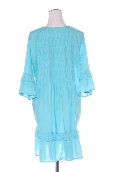 LULALIFE - Cotton tiered ruffle dress - Aqua! 14
