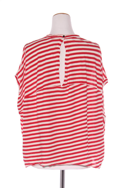 BASSIKE (BN) Organic cotton "Circle" tank - red stripe! 12-14