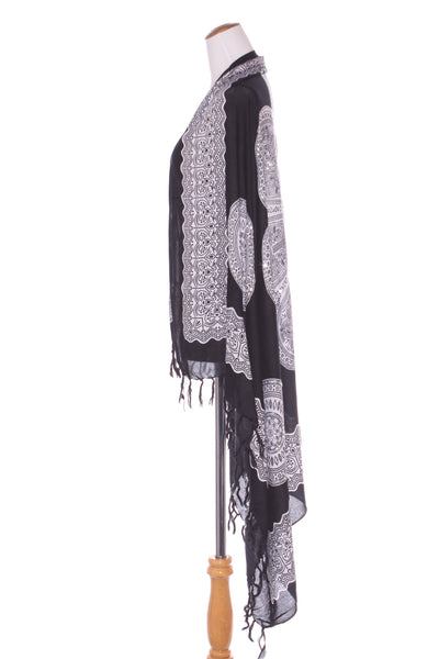 Sequin detail printed shrug/scarf!