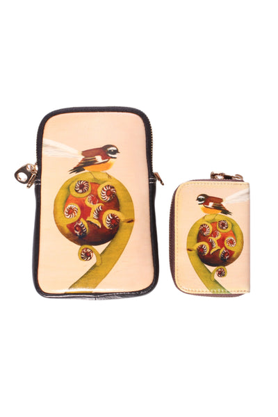CAROLYN JUDGE (LN) NZ - Fantail + Koru bag + card holder purse!
