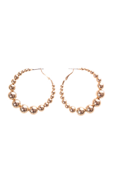 Gold bead hoop earring!