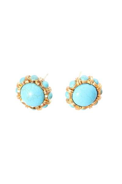 VIntage style turquoise + gold earring!