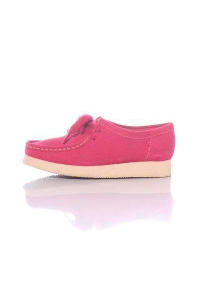 CLARKS "Wallabee" Pink leather moccasins! 8