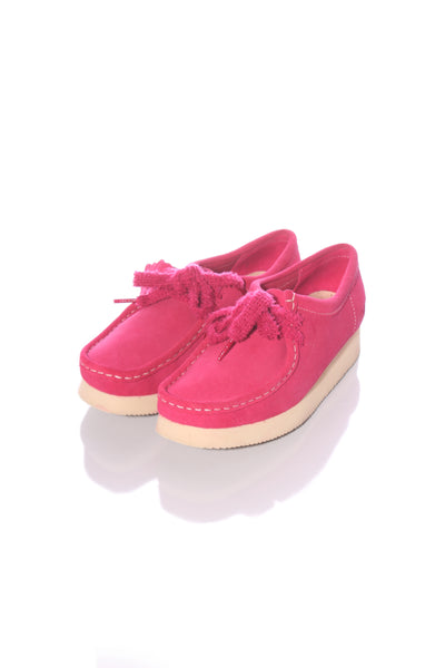 CLARKS "Wallabee" Pink leather moccasins! 8