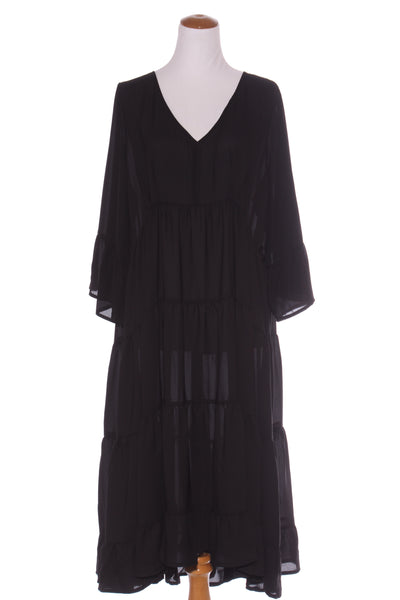MINT (BN) NZ "Fleur" Midnight black midi dress! 16