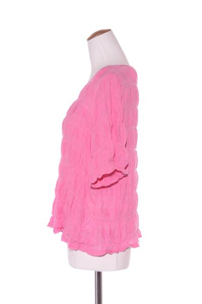 STUDIO CURVE - Seersucker shirred top - Pink! 16