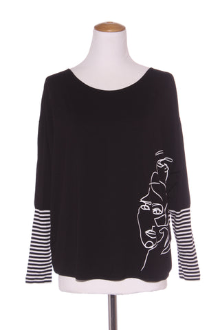 LOUNGE By Repertoire (NZ) "Revolution" face print top! 12