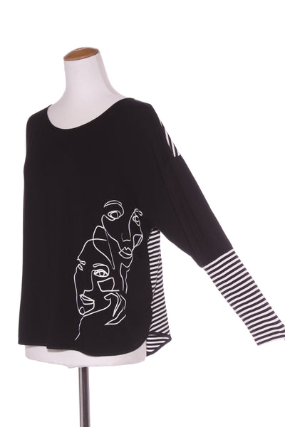 LOUNGE By Repertoire (NZ) "Revolution" face print top! 12