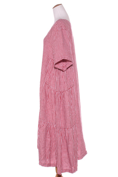 EVAS SUNDAY - Red gingham linen midi dress! 16