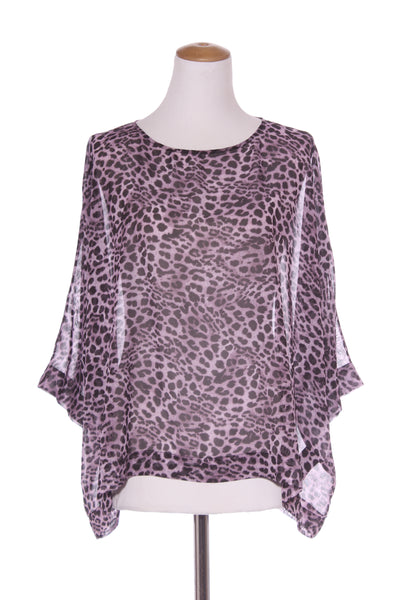 MOOCHI (NZ) Faithfuls "Record" purple leopard chiffon top! 14-16