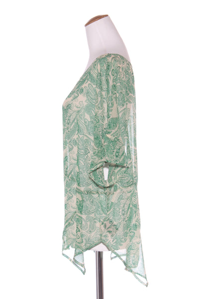 MOOCHI "Bracket" green paisley print chiffon tee! 14