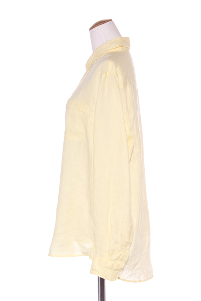 SPORTSCRAFT (LN) Pale lemon linen boyfriend shirt! 16
