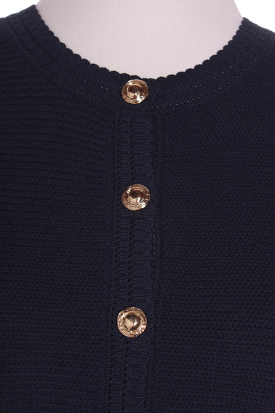 PORTMANS (LN) Navy patterned knit S/S cardi! 10