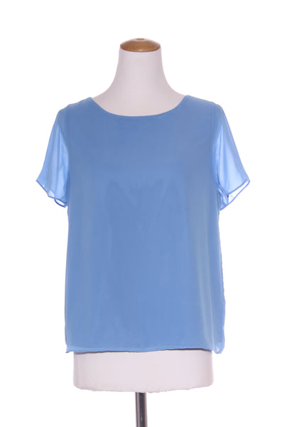 OLIVER BLACK - Cornflower blue lined split back top! 10
