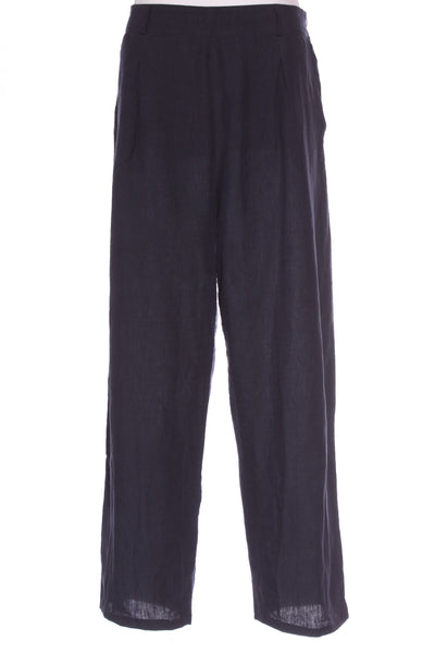 REPERTOIRE (NZ) "Cleo" navy pleat linen pant! 14