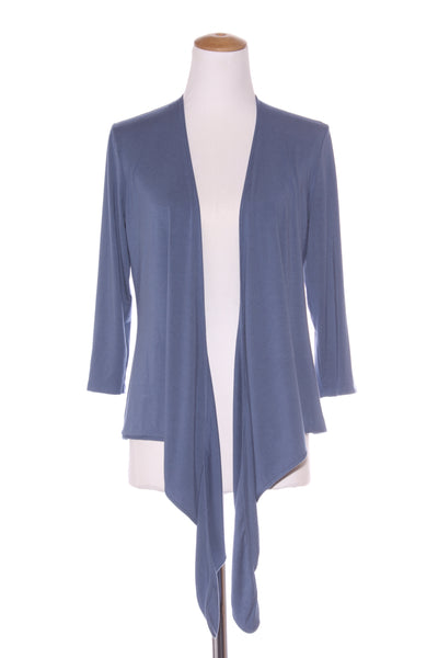 PAULA RYAN (NZ) Micromodal wrap cardi - Steel blue! 12