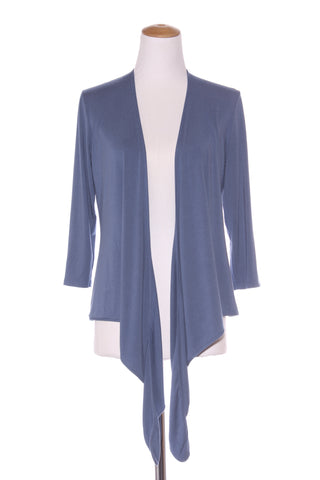 PAULA RYAN (NZ) Micromodal wrap cardi - Steel blue! 12