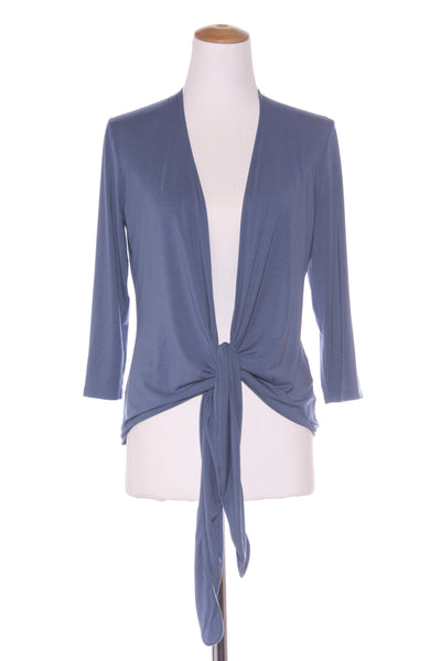 PAULA RYAN (NZ) Micromodal wrap cardi - Steel blue! 12