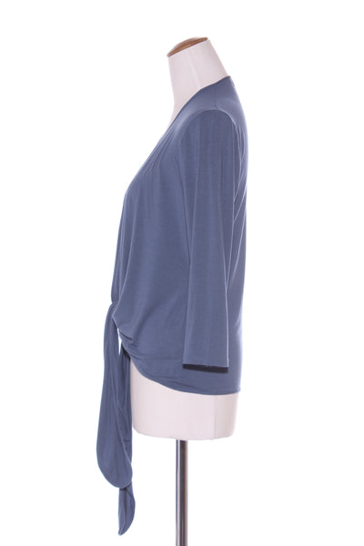 PAULA RYAN (NZ) Micromodal wrap cardi - Steel blue! 12