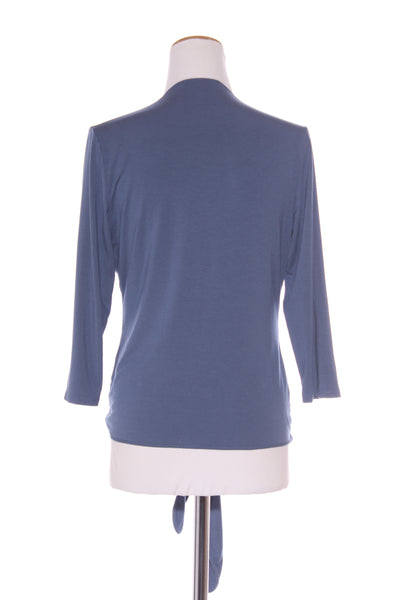 PAULA RYAN (NZ) Micromodal wrap cardi - Steel blue! 12