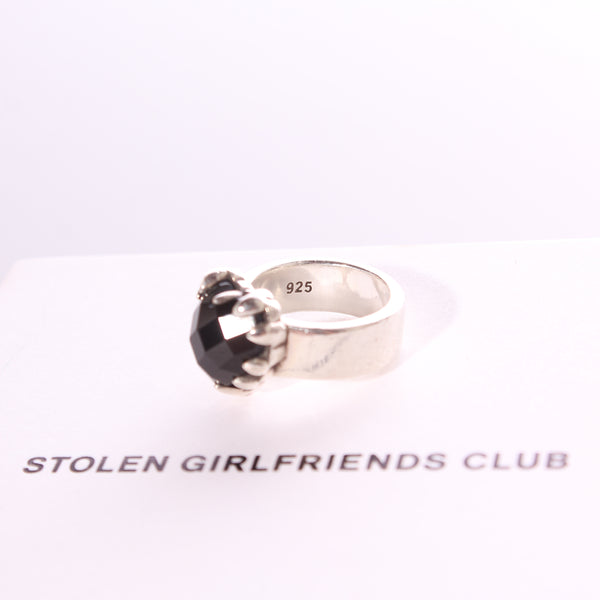 STOLEN - Baby claw onyx heart silver ring!