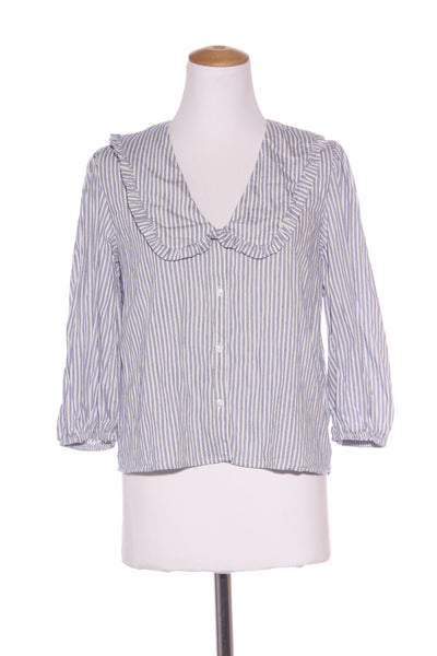 TU - Peter pan collar linen pinstripe top! 12