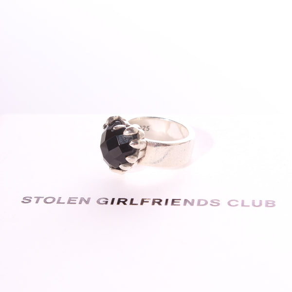 STOLEN - Baby claw onyx heart silver ring!