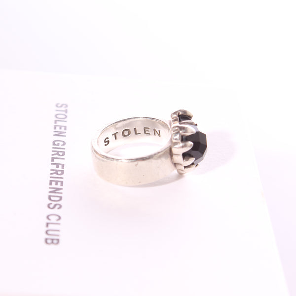 STOLEN - Baby claw onyx heart silver ring!
