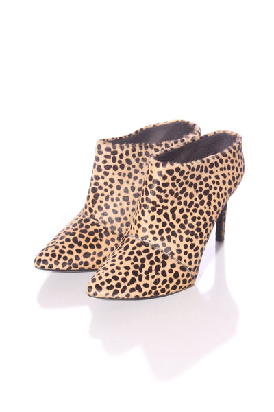 HEY MONDAY (LN) Pony fur leopard booties! 40