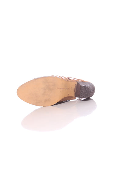 ISABELLA ANSELMI - Tan leather woven booties! 7.5