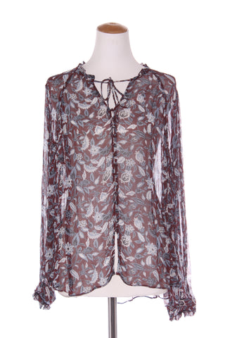MAX - Maroon & cornflower blue floral blouse! 12