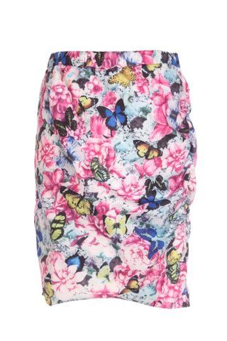 CHARLO - Floral + butterfly print meow skirt! 14