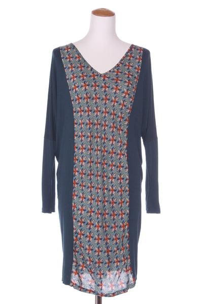 KILT (NZ) Reversible teal  panel dress OS! 8-16