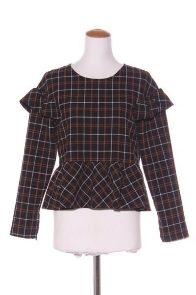 ZARA - Tan plaid ruffle sleeve top! 14