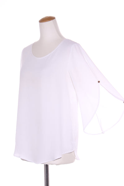 BETTIE MONROE (NZ) Flute sleeve white blouse! 10