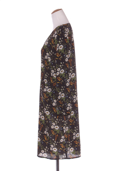 WILSON TROLLOPE - Silk/cotton black floral L/S dress! 14