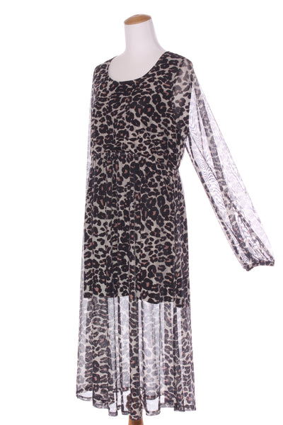 SARA - Leopard print lined mesh midi dress! 14