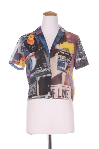 DESIGUAL - Mixed media print crop shirt! 10