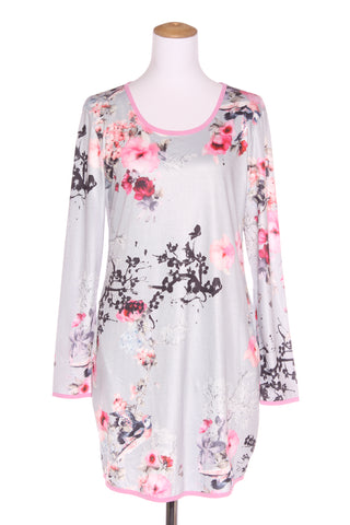 CHARLO - Grey floral L/S dress! 10