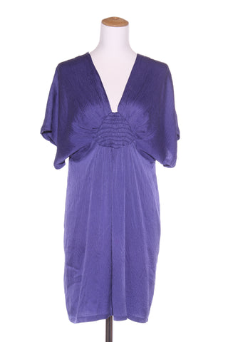 WOMEN "Shivers" purple textured silk dress! 10-12