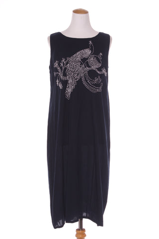 MEGAN SALMON (BN) "Peacock stitched" midi dress! 12